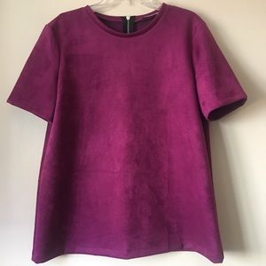 [Zara] Faux Suede Top